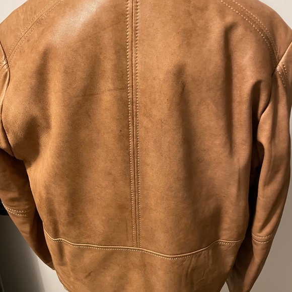 Andrew Marc | Camel Leather Jacket w/removable faux fur vest | Size S - Picture 10 of 10